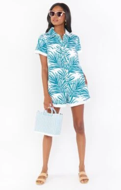 Show Me Your Mumu Range Romper ~ Oasis Palm -Show Me Your Mumu Sales MDS1 450 OA20 01 1