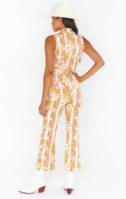 Show Me Your Mumu Jacksonville Cropped Jumpsuit ~ Groovy Blooms Stripe -Show Me Your Mumu Sales MDS2 524 VF30 01