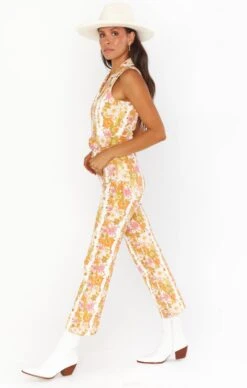 Show Me Your Mumu Jacksonville Cropped Jumpsuit ~ Groovy Blooms Stripe -Show Me Your Mumu Sales MDS2 524 VF30 01 1