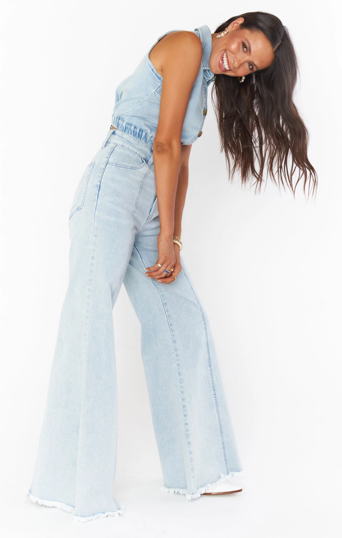 Show Me Your Mumu Ashbury Wide Leg ~ Glacier Blue 5 Show Me Your Mumu Ashbury Wide Leg ~ Glacier Blue - Image 3