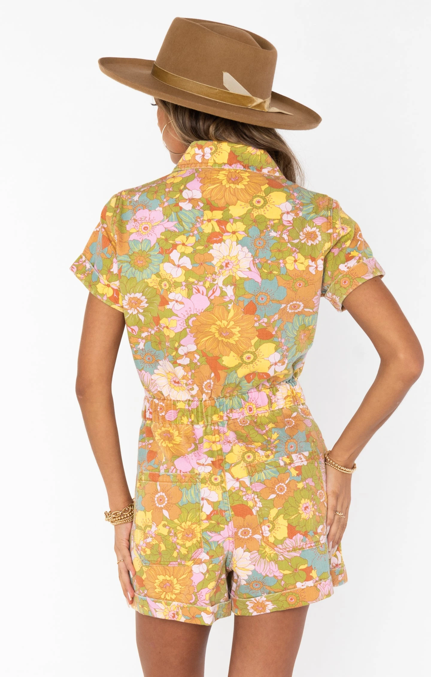 Show Me Your Mumu Cannon Romper ~ Groovy Blooms Denim 5 Show Me Your Mumu Cannon Romper ~ Groovy Blooms Denim - Image 3