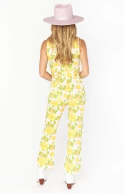 Show Me Your Mumu Jacksonville Cropped Jumpsuit ~ Fresh Floral Denim -Show Me Your Mumu Sales MDS3 613 FD12 04