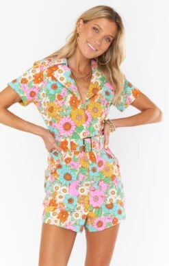 Show Me Your Mumu Outlaw Romper ~ Flower Market Denim -Show Me Your Mumu Sales MDS3 643 FM12 02 02bbbcc9 e475 4760 84de 3c7073f72371