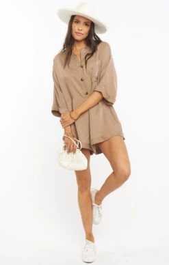 Show Me Your Mumu Horton Romper ~ Khaki -Show Me Your Mumu Sales MF0 358 DL52 04