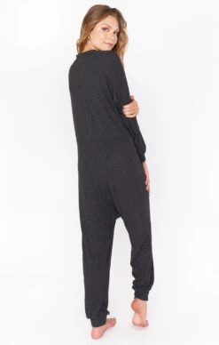 Show Me Your Mumu Jules Jumpsuit ~ Charcoal Brushed Hacci -Show Me Your Mumu Sales MF1 1909 KN26 01 3