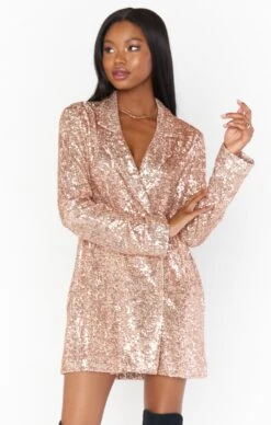 Show Me Your Mumu Bazel Blazer Dress ~ Rose Gold Sequins