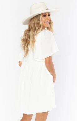 Show Me Your Mumu Brooks Babydoll Mini Dress ~ Cream -Show Me Your Mumu Sales MF1 4592 WH57 01 3