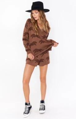 Show Me Your Mumu Boardwalk Shorts ~ Jumping Cheetah Knit -Show Me Your Mumu Sales MF1 4733 JC10 01 4