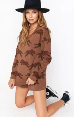 Show Me Your Mumu Boardwalk Shorts ~ Jumping Cheetah Knit
