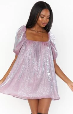 Show Me Your Mumu Flora Mini Dress ~ Lilac Cheetah Organza