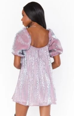 Show Me Your Mumu Flora Mini Dress ~ Lilac Cheetah Organza -Show Me Your Mumu Sales MF1 4778 AM27 03