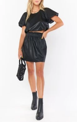 Show Me Your Mumu Malone Mini Skirt ~ Black Faux Leather -Show Me Your Mumu Sales MF1 4870 LB64 01 1