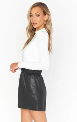 Show Me Your Mumu Malone Mini Skirt ~ Black Faux Leather -Show Me Your Mumu Sales MF1 4870 LB64 03