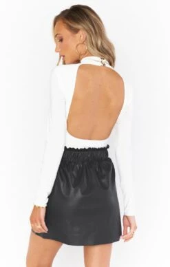 Show Me Your Mumu Malone Mini Skirt ~ Black Faux Leather -Show Me Your Mumu Sales MF1 4870 LB64 04