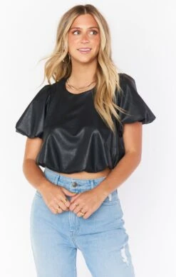 Show Me Your Mumu Highland Crop Top ~ Black Faux Leather -Show Me Your Mumu Sales MF1 5092 LB64 01 1