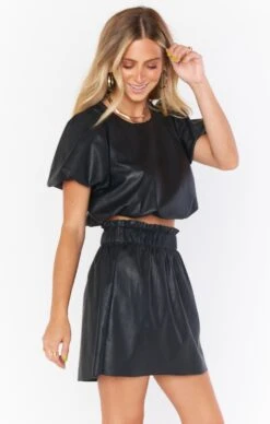Show Me Your Mumu Malone Mini Skirt ~ Black Faux Leather -Show Me Your Mumu Sales MF1 5092 LB64 01 5