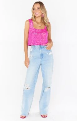 Show Me Your Mumu Tara Crop Top ~ Pink Disco Sequin 13 Show Me Your Mumu Tara Crop Top ~ Pink Disco Sequin -Show Me Your Mumu Sales MF2 4264 SP92 01