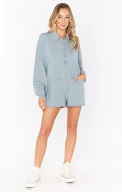Show Me Your Mumu Gianni Romper ~ Sagey Green Knit 11 Show Me Your Mumu Gianni Romper ~ Sagey Green Knit -Show Me Your Mumu Sales MF2 4700 SG05 01