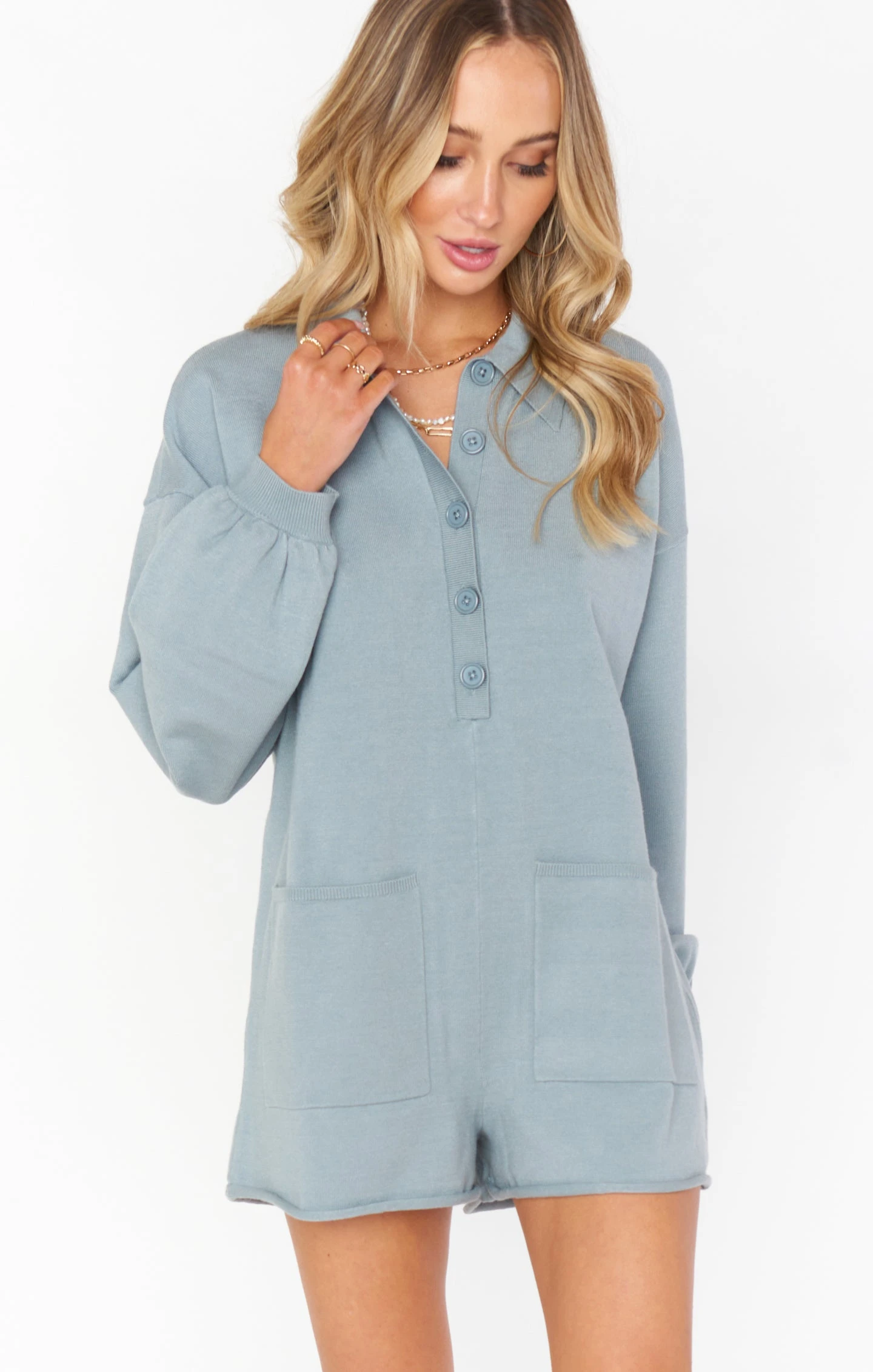 Show Me Your Mumu Gianni Romper ~ Sagey Green Knit 3 Show Me Your Mumu Gianni Romper ~ Sagey Green Knit