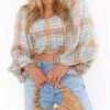 Show Me Your Mumu Jenna Top ~ Georgetown Plaid -Show Me Your Mumu Sales MF2 5074 GP57 02