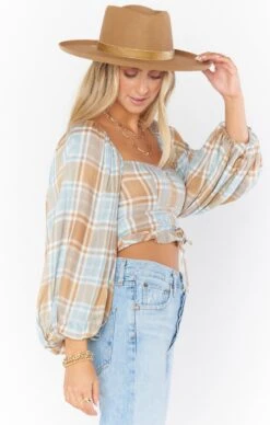 Show Me Your Mumu Jenna Top ~ Georgetown Plaid -Show Me Your Mumu Sales MF2 5074 GP57 03