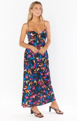 Show Me Your Mumu Codie Cut Out Dress ~ Mosaic Magic Luxe Satin -Show Me Your Mumu Sales MF2 5327 BX62 02