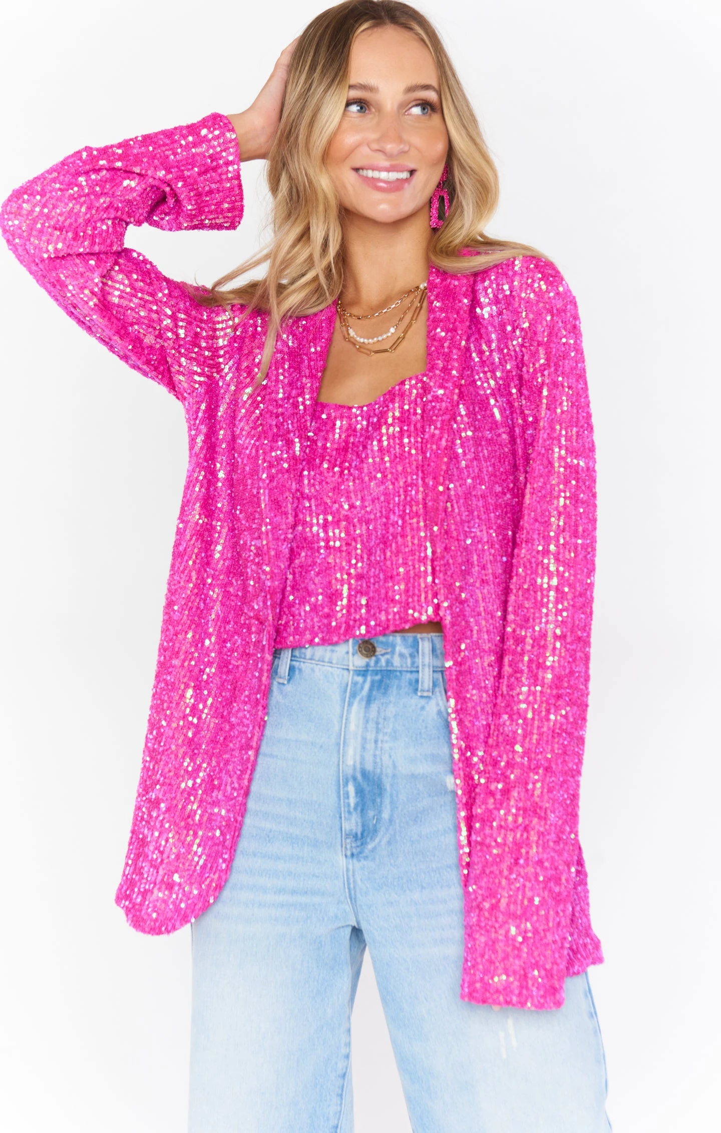 Show Me Your Mumu Dance Blazer ~ Pink Disco Sequin 3 Show Me Your Mumu Dance Blazer ~ Pink Disco Sequin
