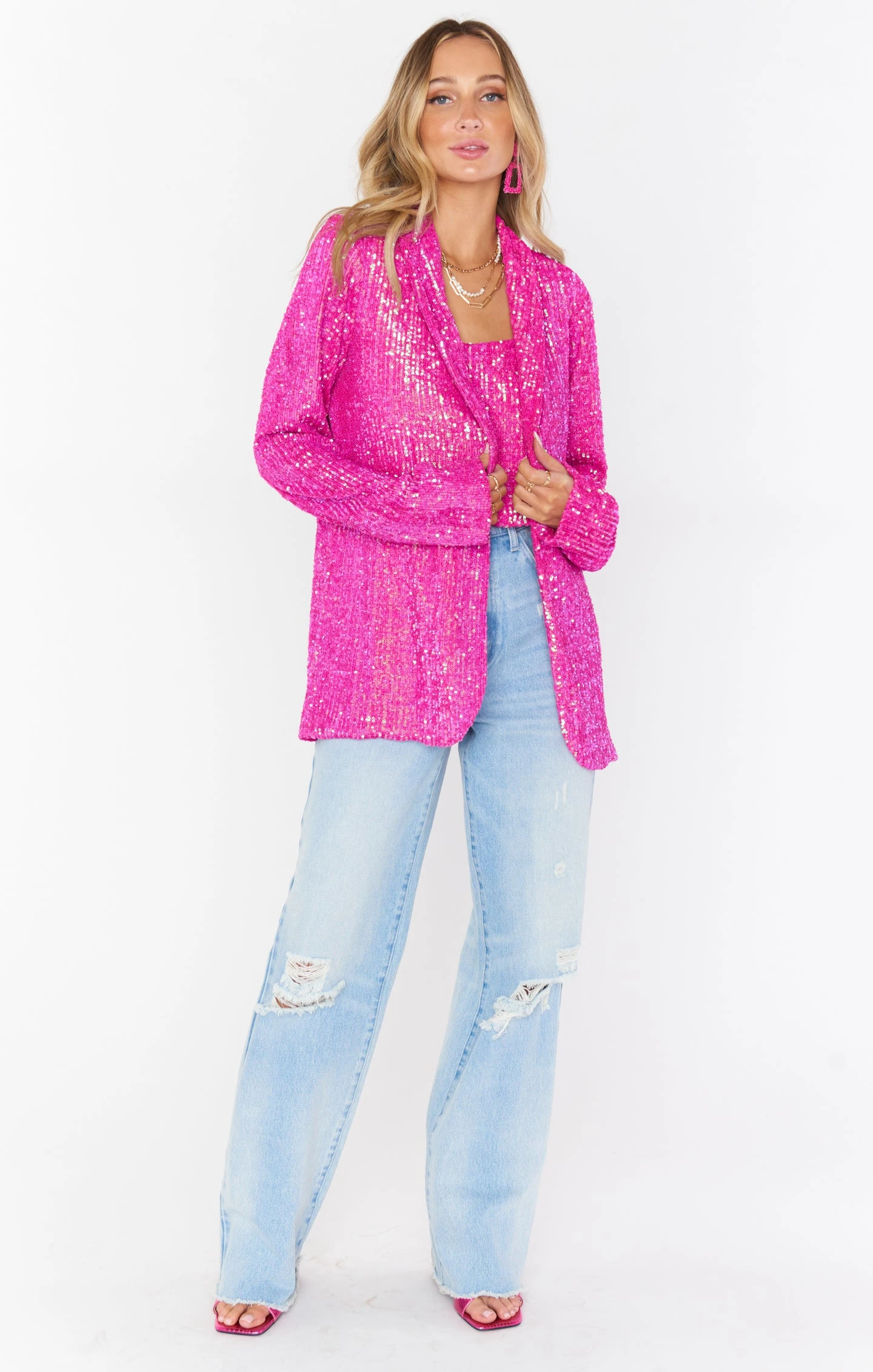 Show Me Your Mumu Dance Blazer ~ Pink Disco Sequin 8 Show Me Your Mumu Dance Blazer ~ Pink Disco Sequin - Image 6
