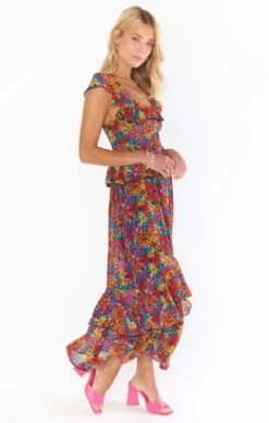 Show Me Your Mumu Reese Ruffle Dress ~ Garden Glow -Show Me Your Mumu Sales MF2 5406 GA55 03