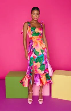 Show Me Your Mumu Garden Midi Dress ~ Water Lily -Show Me Your Mumu Sales MF3 5593 AG62 01