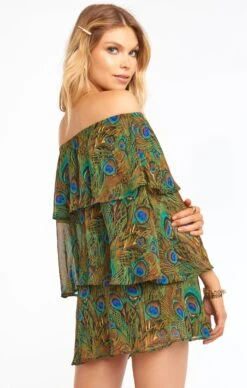 Show Me Your Mumu Triple Decker Romper ~ Original Peacock -Show Me Your Mumu Sales MF8 1221 OP18 03