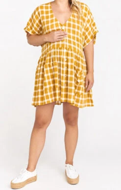 Show Me Your Mumu Odessa Dress ~ Check Me Gold -Show Me Your Mumu Sales MF9 2058 PT05PREGS 01 2
