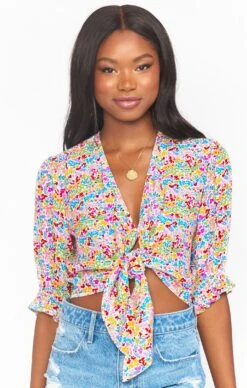 Show Me Your Mumu Kimmy Tie Top ~ Rainbow Fields