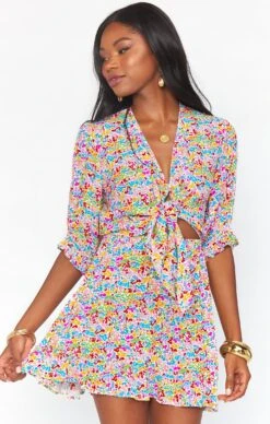 Show Me Your Mumu Kimmy Tie Top ~ Rainbow Fields -Show Me Your Mumu Sales MM0 4318 RG23 05