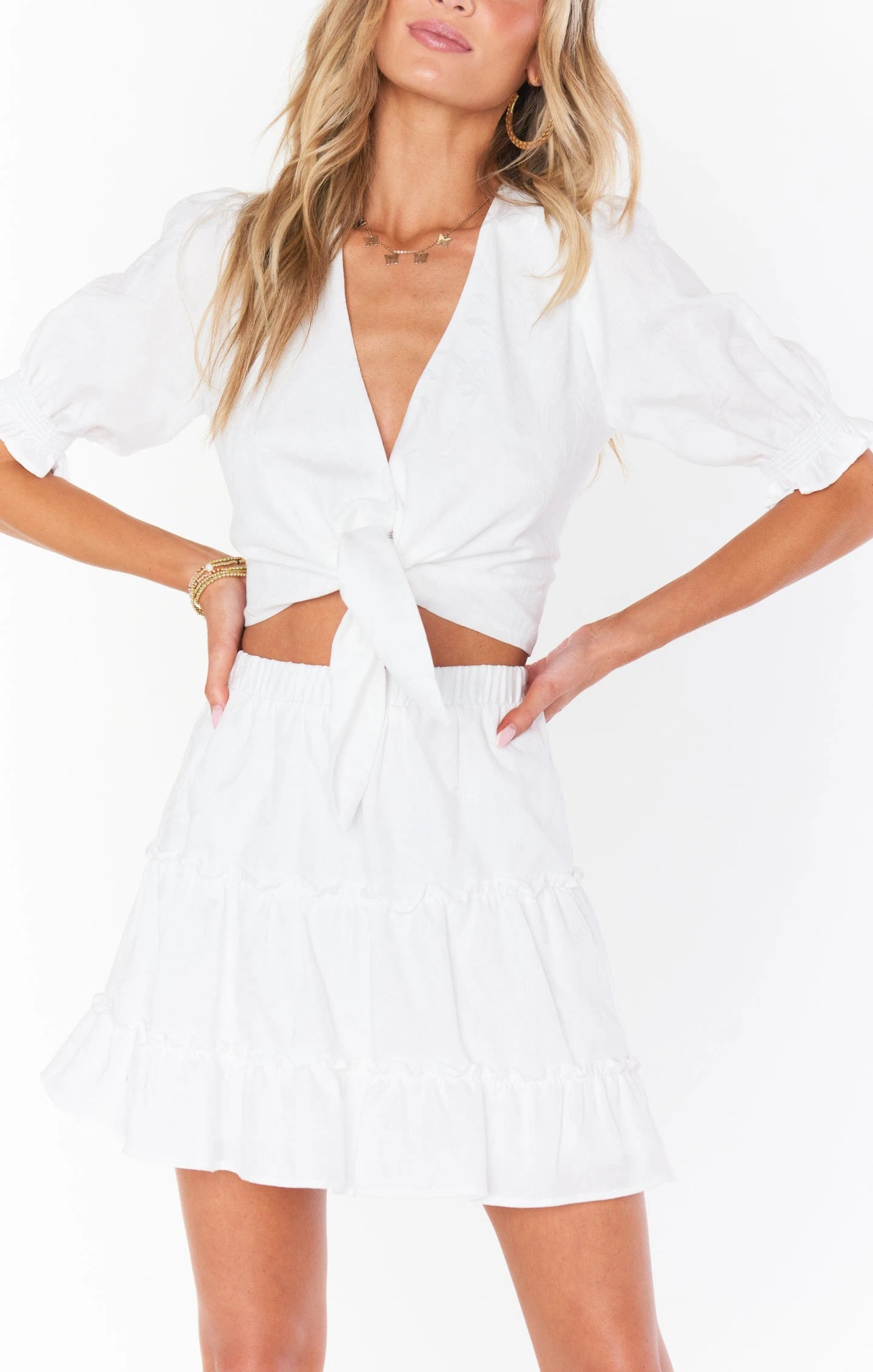 Show Me Your Mumu Devon Mini Skirt ~ White Tulips 4 Show Me Your Mumu Devon Mini Skirt ~ White Tulips - Image 2