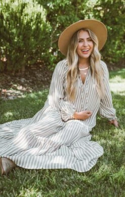 Show Me Your Mumu Birdie Maxi Dress ~ Beige Everyday Stripe