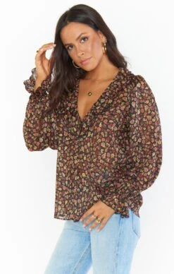Show Me Your Mumu Bren Blouse ~ Midnight Floral -Show Me Your Mumu Sales MM0 4626 XR22 02