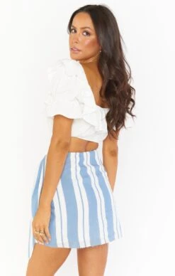 Show Me Your Mumu Iva Wrap Skirt ~ Sailboat Stripe -Show Me Your Mumu Sales MM1 409 WB08 05