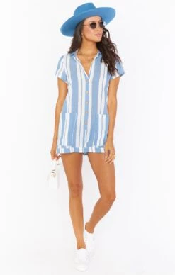 Show Me Your Mumu Yvette Romper ~ Sailboat Stripe -Show Me Your Mumu Sales MM1 4150 WB08 04
