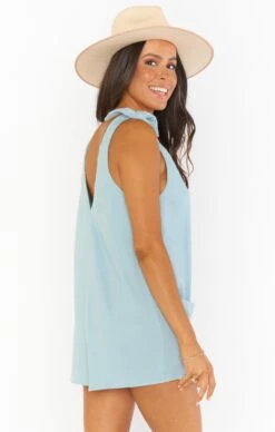 Show Me Your Mumu Tilda Tie Romper ~ Blue Sea -Show Me Your Mumu Sales MM1 4170 BS87 03