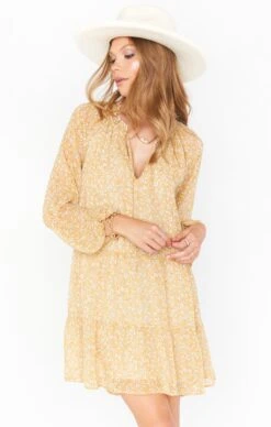 Show Me Your Mumu Birdie Mini Dress ~ Marigold Flower Ditz