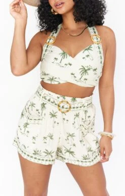 Show Me Your Mumu Clara Crop Top ~ Ocean Drive Palm -Show Me Your Mumu Sales MM1 4644 OD19 01 1