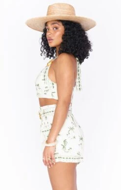 Show Me Your Mumu Clara Crop Top ~ Ocean Drive Palm -Show Me Your Mumu Sales MM1 4644 OD19 01 3