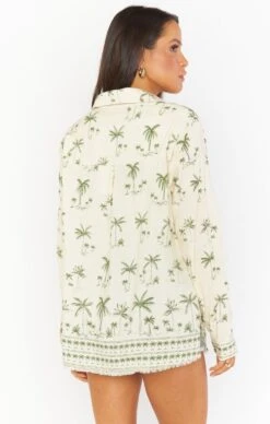 Show Me Your Mumu Marcella Shirt ~ Ocean Drive Palm -Show Me Your Mumu Sales MM1 4646 OD19 03