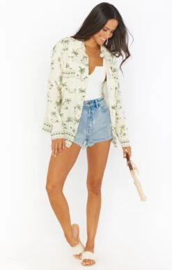 Show Me Your Mumu Marcella Shirt ~ Ocean Drive Palm -Show Me Your Mumu Sales MM1 4646 OD19 04