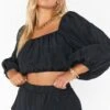 Show Me Your Mumu Keepsake Crop Top ~ Black Crinkle -Show Me Your Mumu Sales MM1 4659 BK66 01