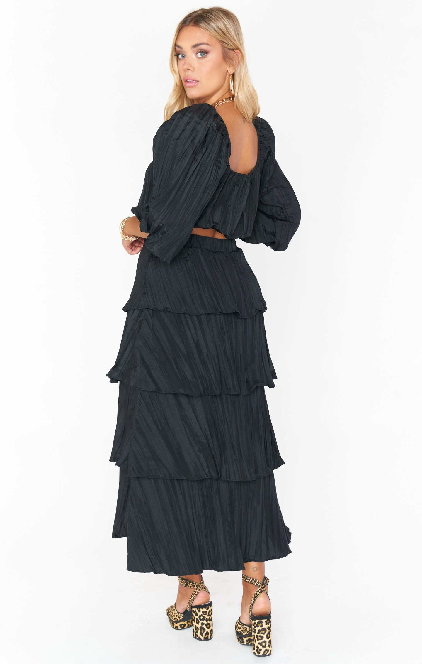 Show Me Your Mumu Full Swing Skirt ~ Black Crinkle 5 Show Me Your Mumu Full Swing Skirt ~ Black Crinkle - Image 3