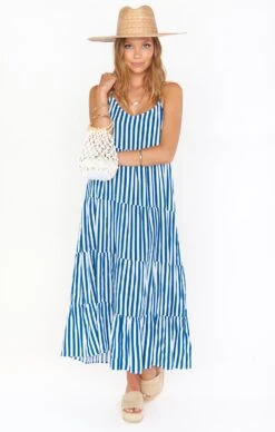 Show Me Your Mumu Caroline Maxi Dress ~ Ocean Stripe -Show Me Your Mumu Sales MM1 4669 DO93 01