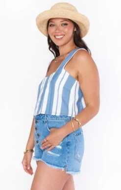 Show Me Your Mumu Tara Crop Top ~ Sailboat Stripe -Show Me Your Mumu Sales MM1 4672 WB08 01 2