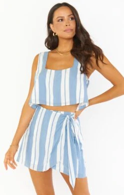 Show Me Your Mumu Iva Wrap Skirt ~ Sailboat Stripe
